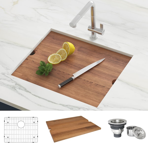 たゆ Ruvati 32-inch Workstation Ledge Rounded Corners Undermount